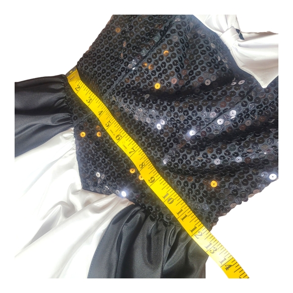 Nadine Vtg 80s Couture Dress Evening Gown Prom Corset Boned Winged Skirt Sequins - Picture 15 of 16